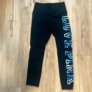 Victoria’s Secret PINK leggings- black and blue. Size M. Yoga leggings